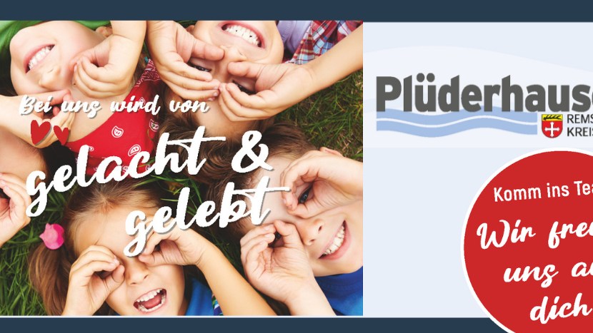 Kinder die mit den Händen eine Brille formen und lachen