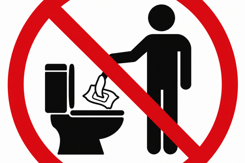 Feuchttücher dürfen nicht über die Toilette entsorgt werden