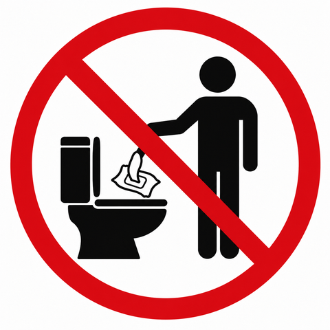 Feuchttücher dürfen nicht über die Toilette entsorgt werden