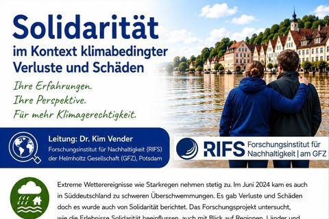 Flyer zum Forschungsprojekt - Solidarität im Kontext klimabedingter Verluste und Schäden