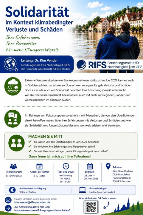 Flyer zum Forschungsprojekt - Solidarität im Kontext klimabedingter Verluste und Schäden
