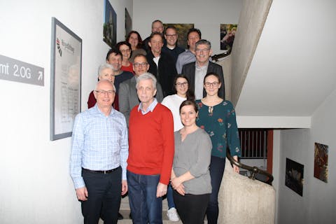 v.l.n.r.: Dieter Heinle, Ewald Lohrmann, Julia Hoffmann, Betha König, Silvan Vollmar, Desiree Konnerth, Alexandra Nick, Reiner Katzmeier, Andreas Schaffer, Elke Mück, Reiner Schiek, Jochen Ziesel, Katharina Winterholler, Ludwig Kern, Marcel Schindler.
