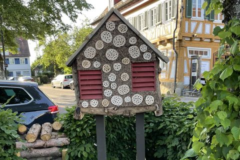 das Bild zeigt ein Insektenhotel