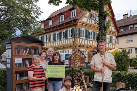 v.l. Melanie Weiss, Kirsten Segler, Uwe Kühnast, Ingrid Goltsche, Jakob Härer, Marko Kley, das Bild zeigt die Ehrenamtlichen der Aktivgruppe Klima und Umwelt