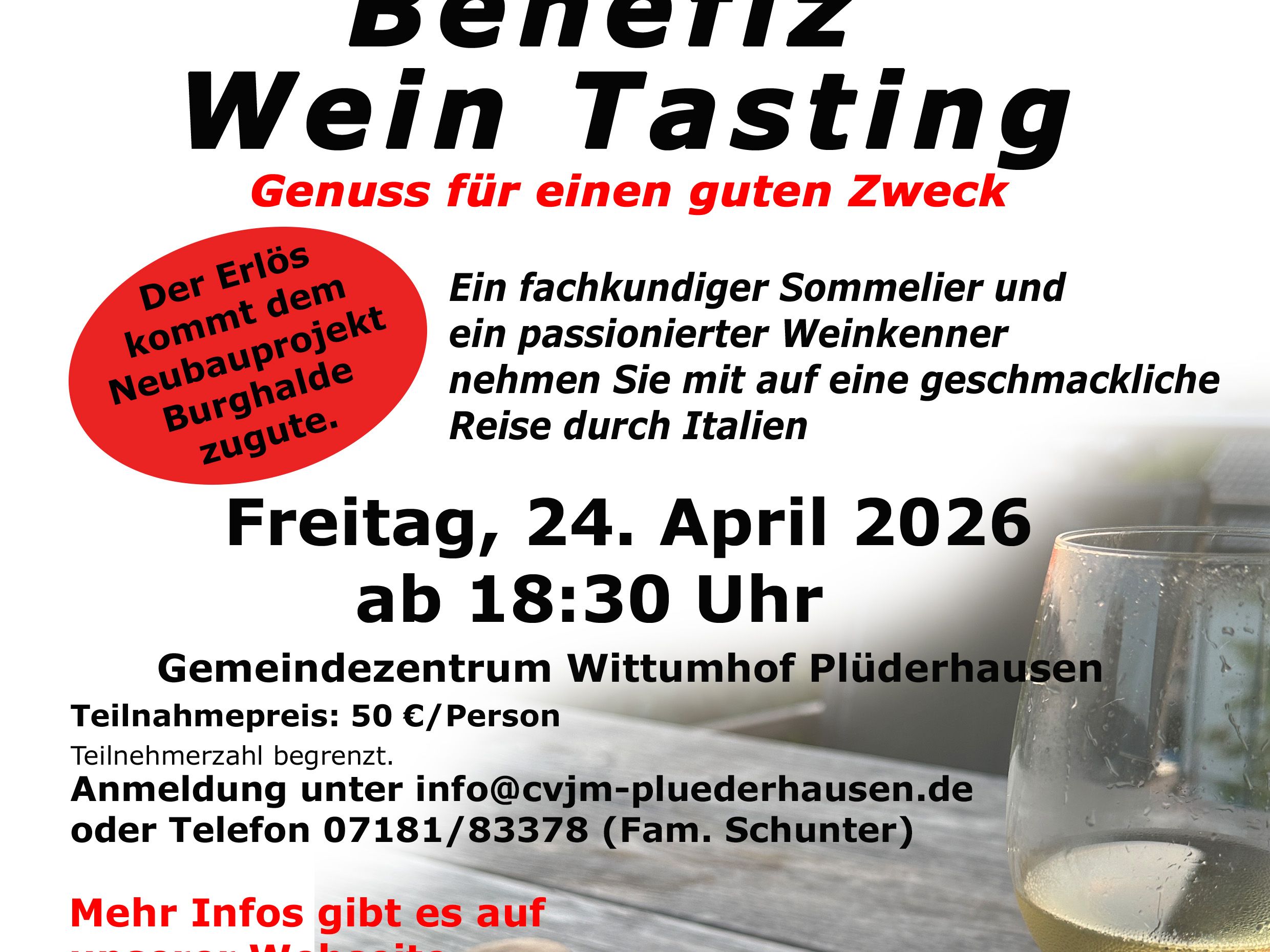 Plaket zur Benefiz-Weinprobe