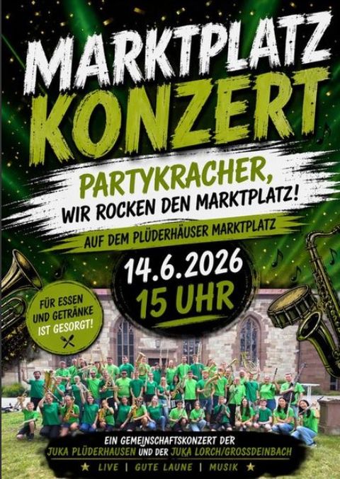 Plakat der Vernatsaltung mit allen Eckpunkte aus dem Text. Außerdem ein Bild auf dem die Jugenkapelle mit Instrumenten in grünen Vereinshirts zu sehen ist.